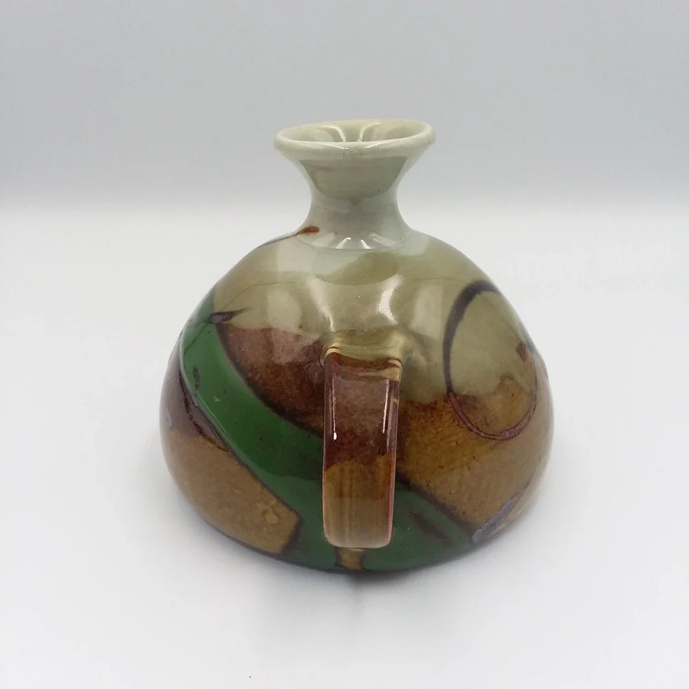 Mc‎ Laughlin Studio Art Pottery Vase Bud Floral Design Earth Tone Colors 5